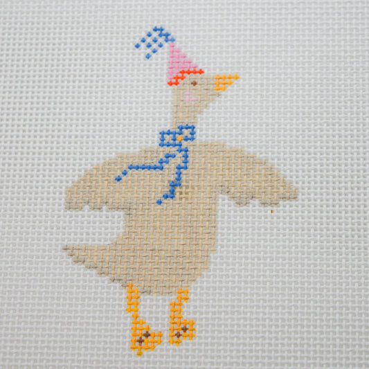 Party Animals - Goose Needlepoint Canvas Hand Painted Needlepoint Canvas