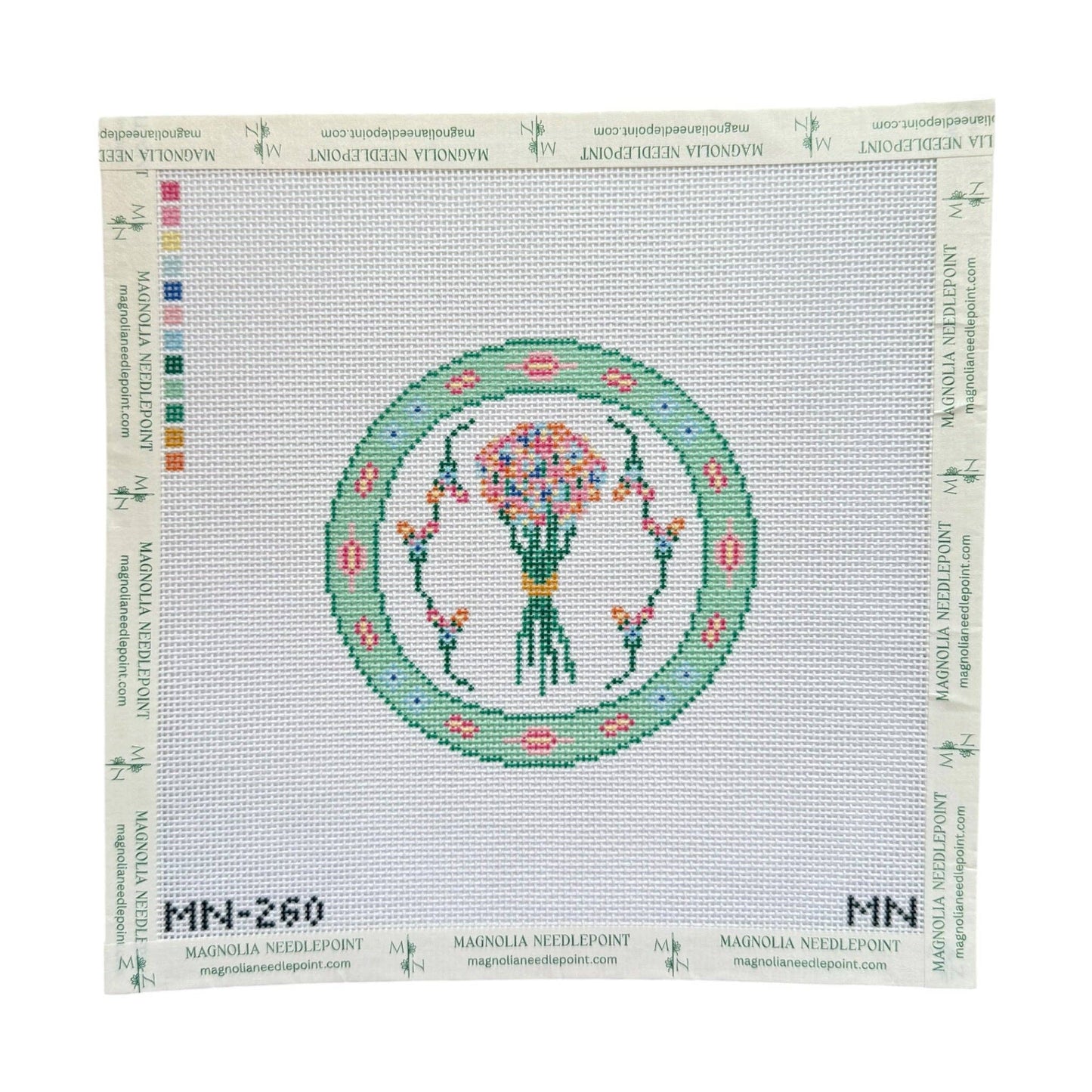 Fresh Cut Blooms Plate Needlepoint Canvas
