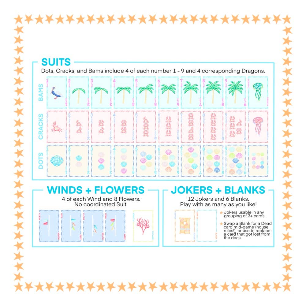 Beach Mahjong Card Deck