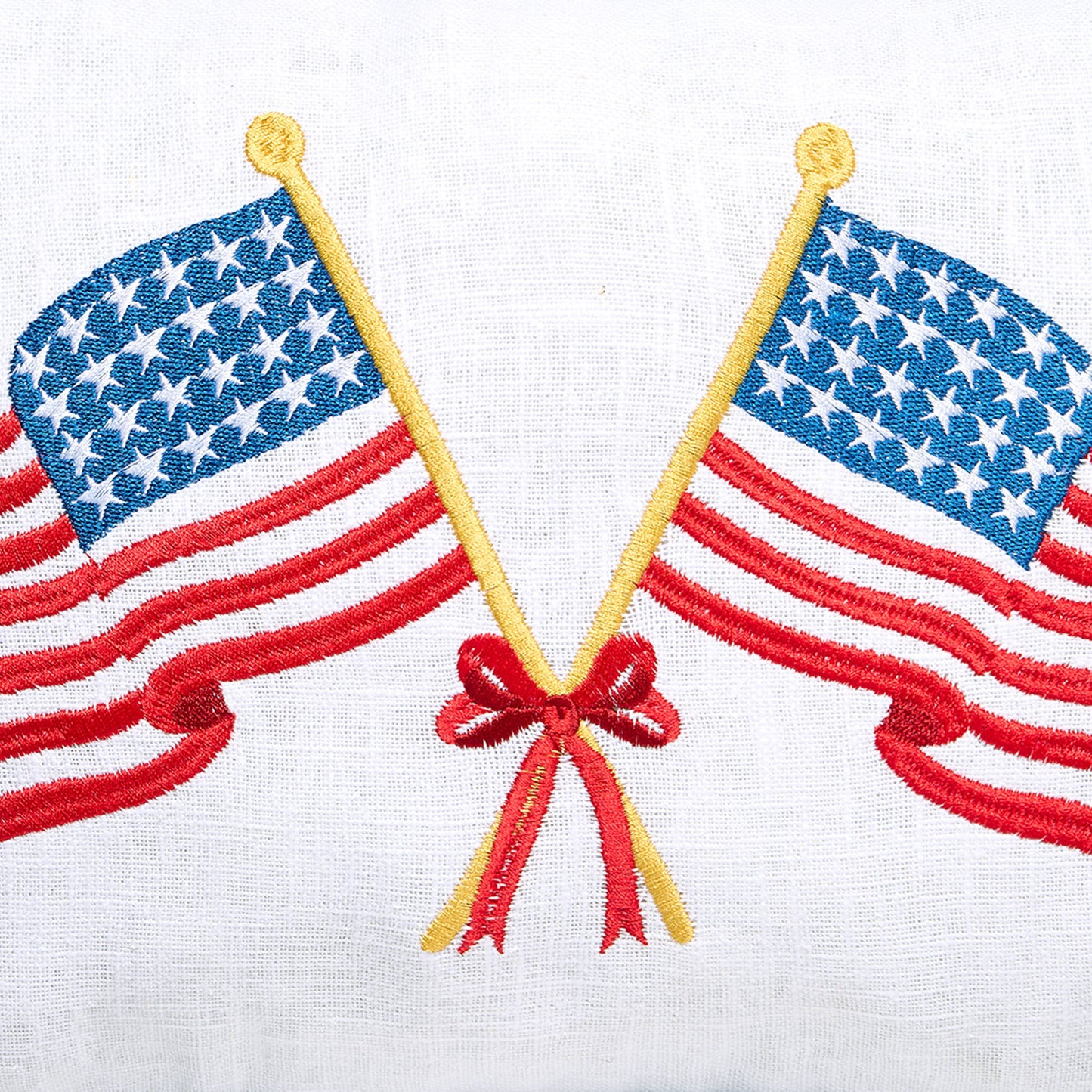 Crossed Flags Embroidered Pillow