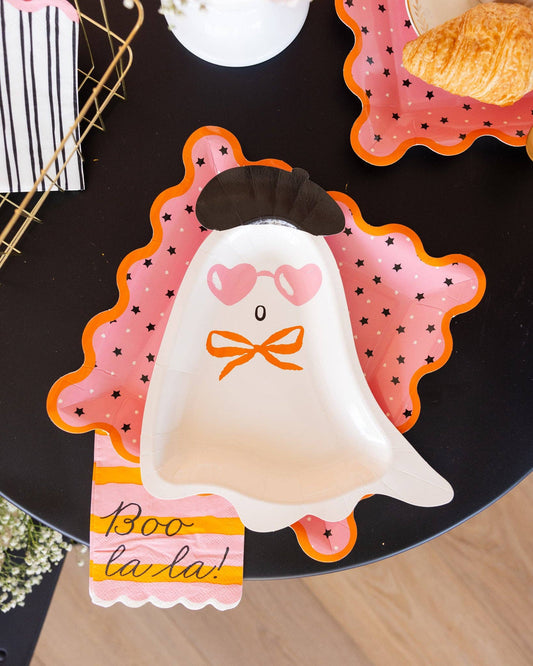 Boo La La Dinner Napkin (Pink & Orange)