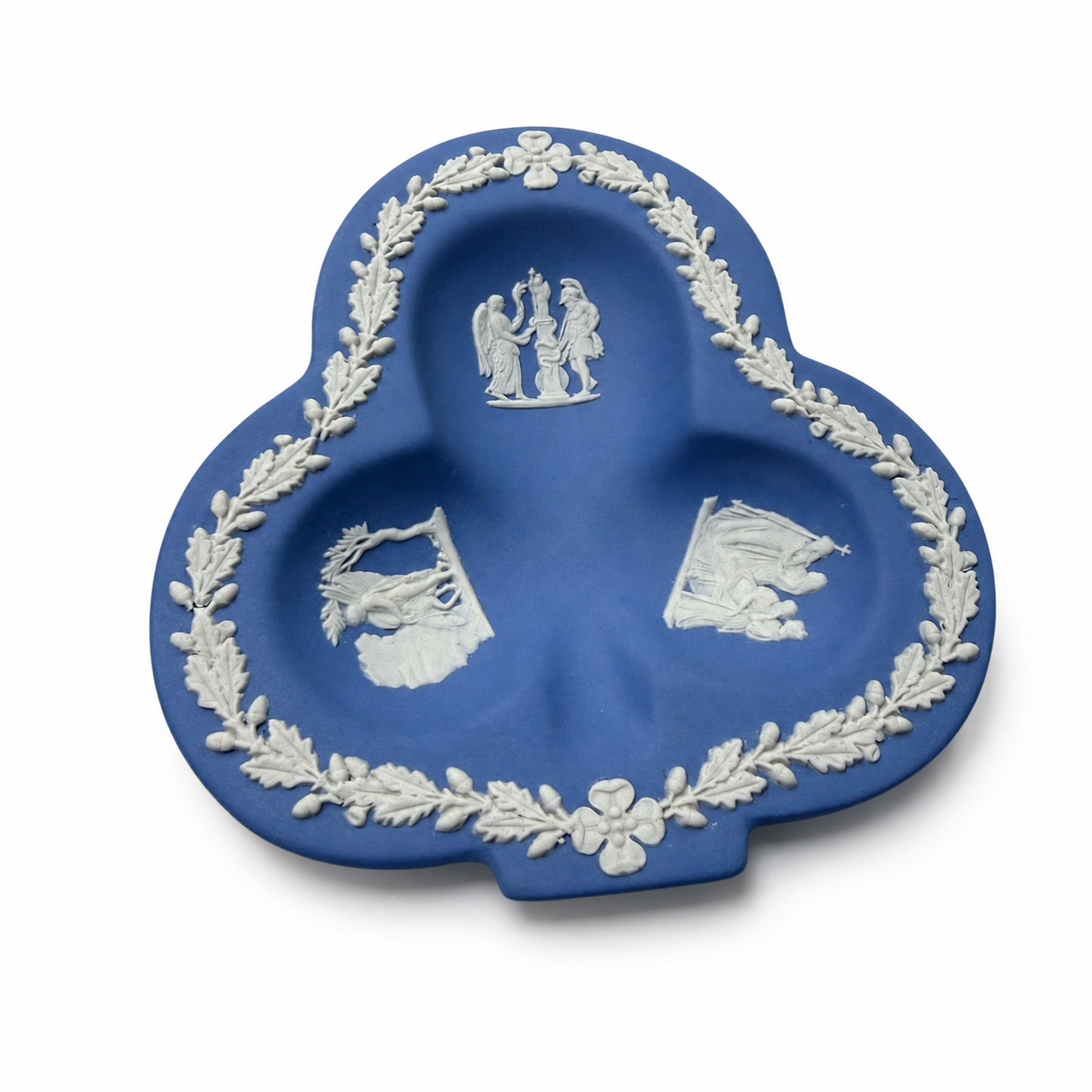 1974 Wedgwood Blue Jasperware Heart Dish