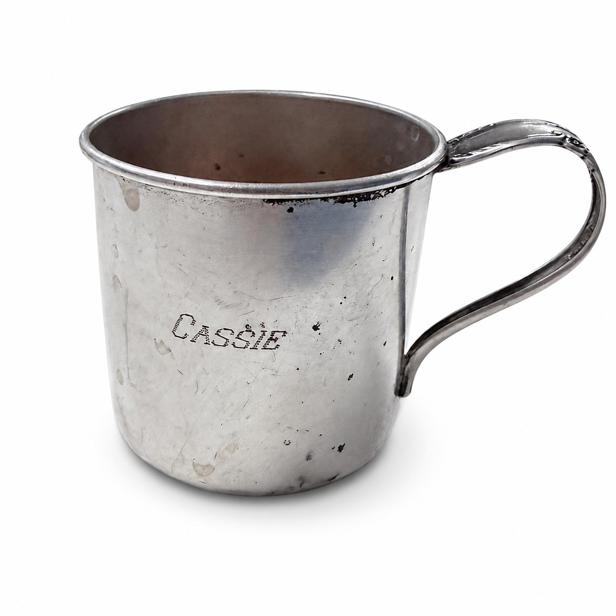 Vintage Silverplate Baby Cup Engraved “Cassie”