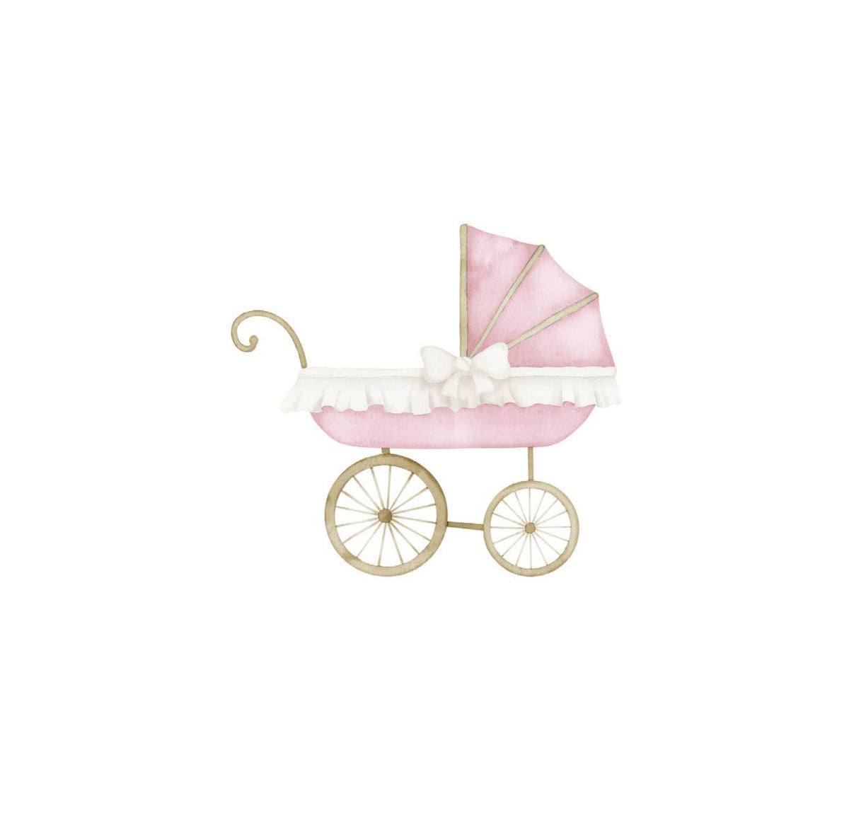 Pink Baby Carriage Cocktail Napkin