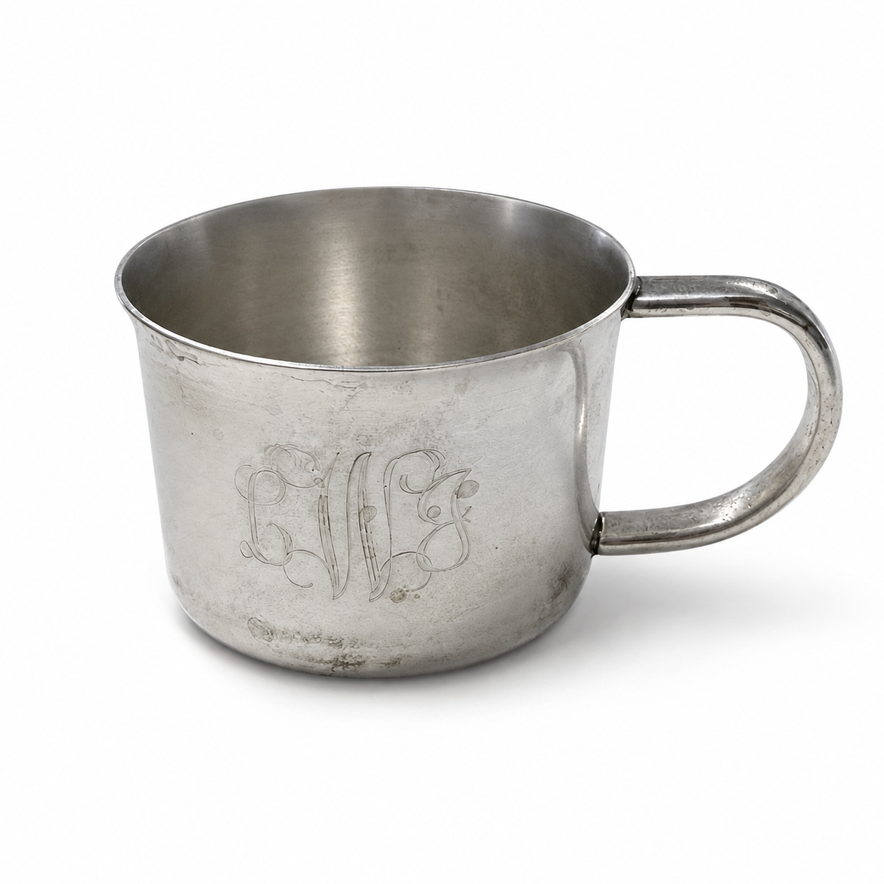 Vintage Monogrammed Silverplate Child’s Cup
