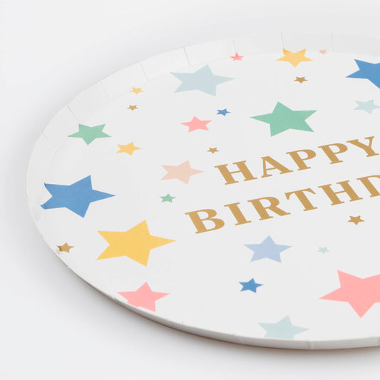 Happy Birthday Stars Dinner Plates