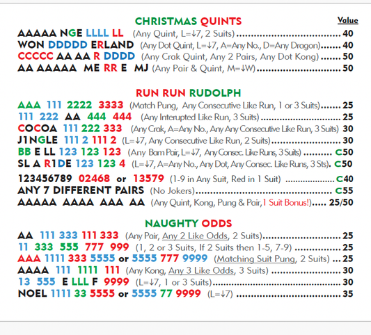 Merry MJ Christmas Mahjong Card