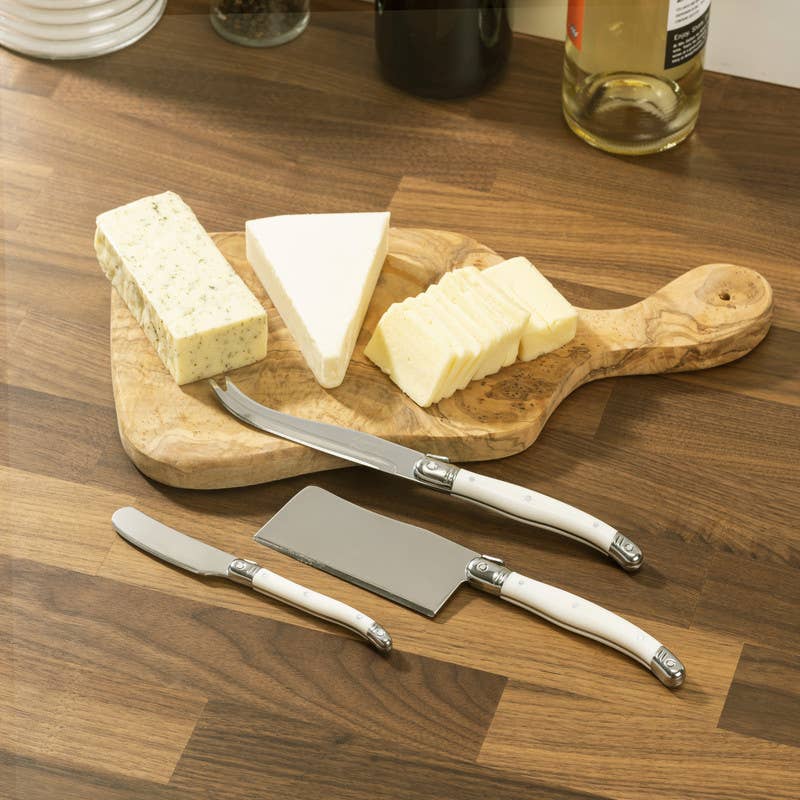 Set of 3 Cheese Knives - Faux Ivory