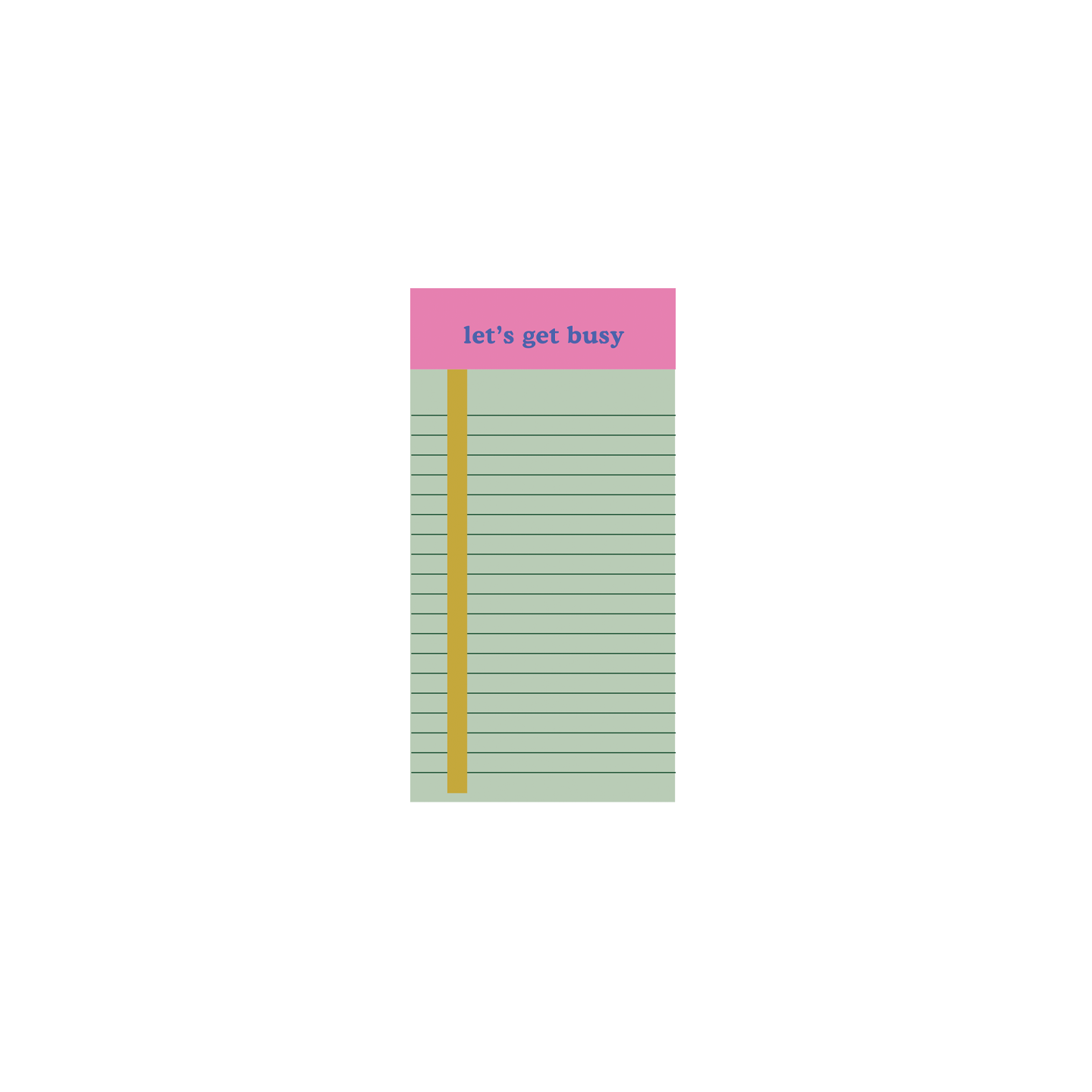 Let's Get Busy Sm. notepad
