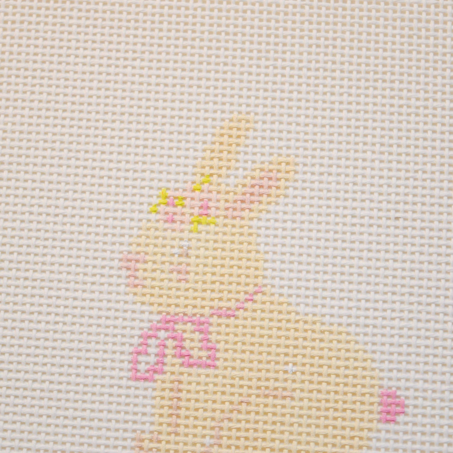 Floral Bunny Hand Painted Needlepoint Canvas