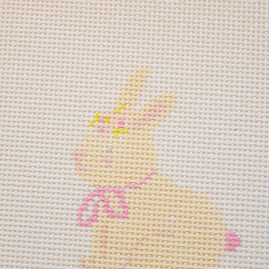 Floral Bunny Hand Painted Needlepoint Canvas
