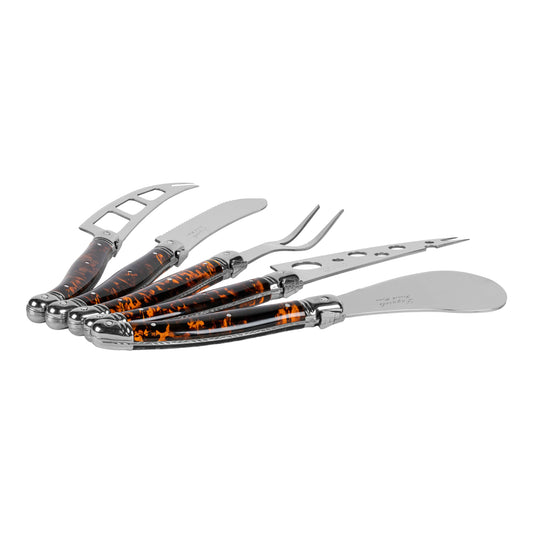 5-Piece Tortoise Shell Cheese Knife Set