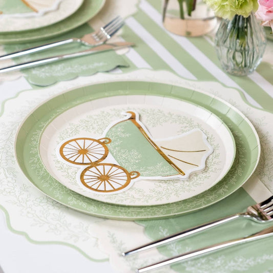 Floral Elegance Sage Beverage Napkins