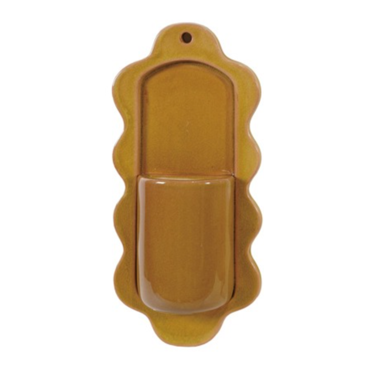 Mustard Wavy Wall Vase