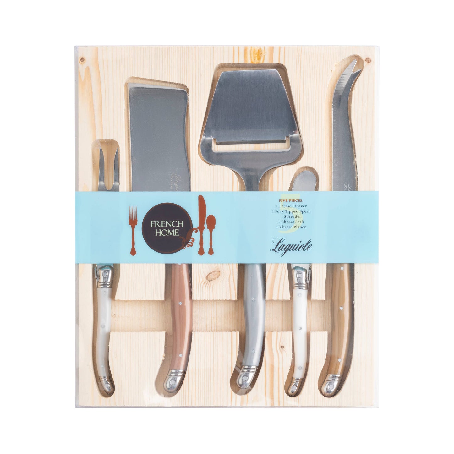 5 Piece Cheese Knife & Slicer Set Mixed Metals