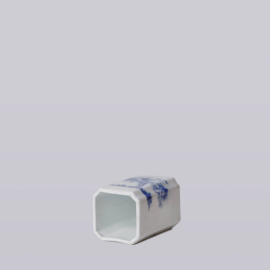 Blue and White Porcelain Tiger Square Vase