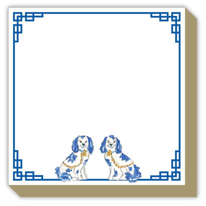 Blue Staffordshire Dogs Notepad
