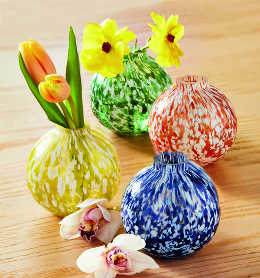 Confetti Bud Vase Green Multi Glass Spring
