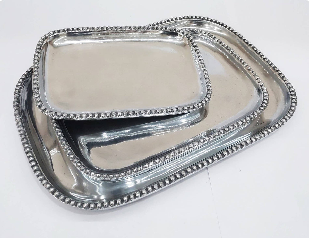 SM Engravable Rect Beaded Tray