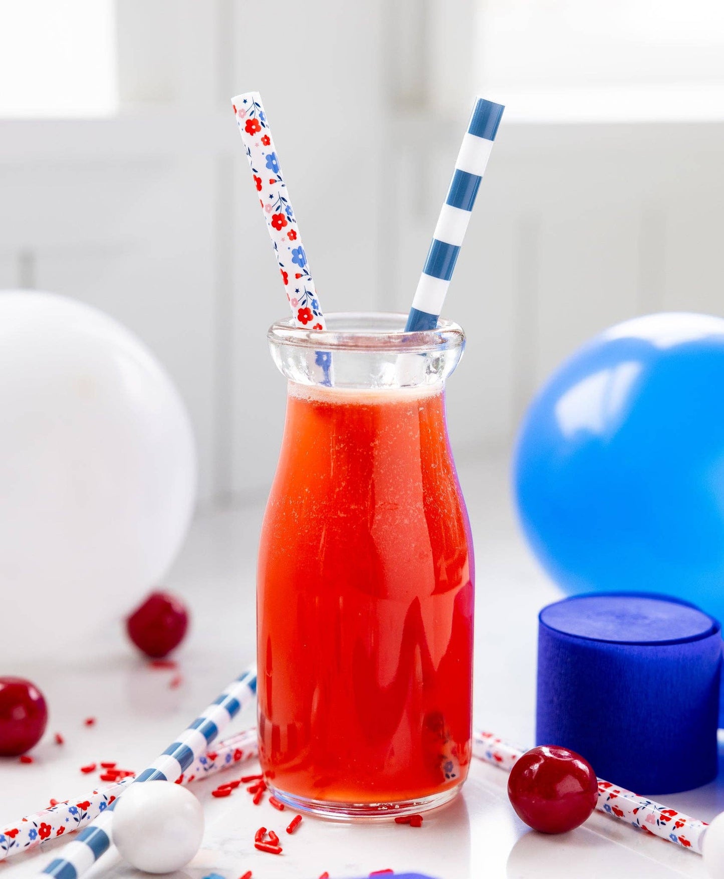 Patriotic Floral Reusable Straws (12 ct)