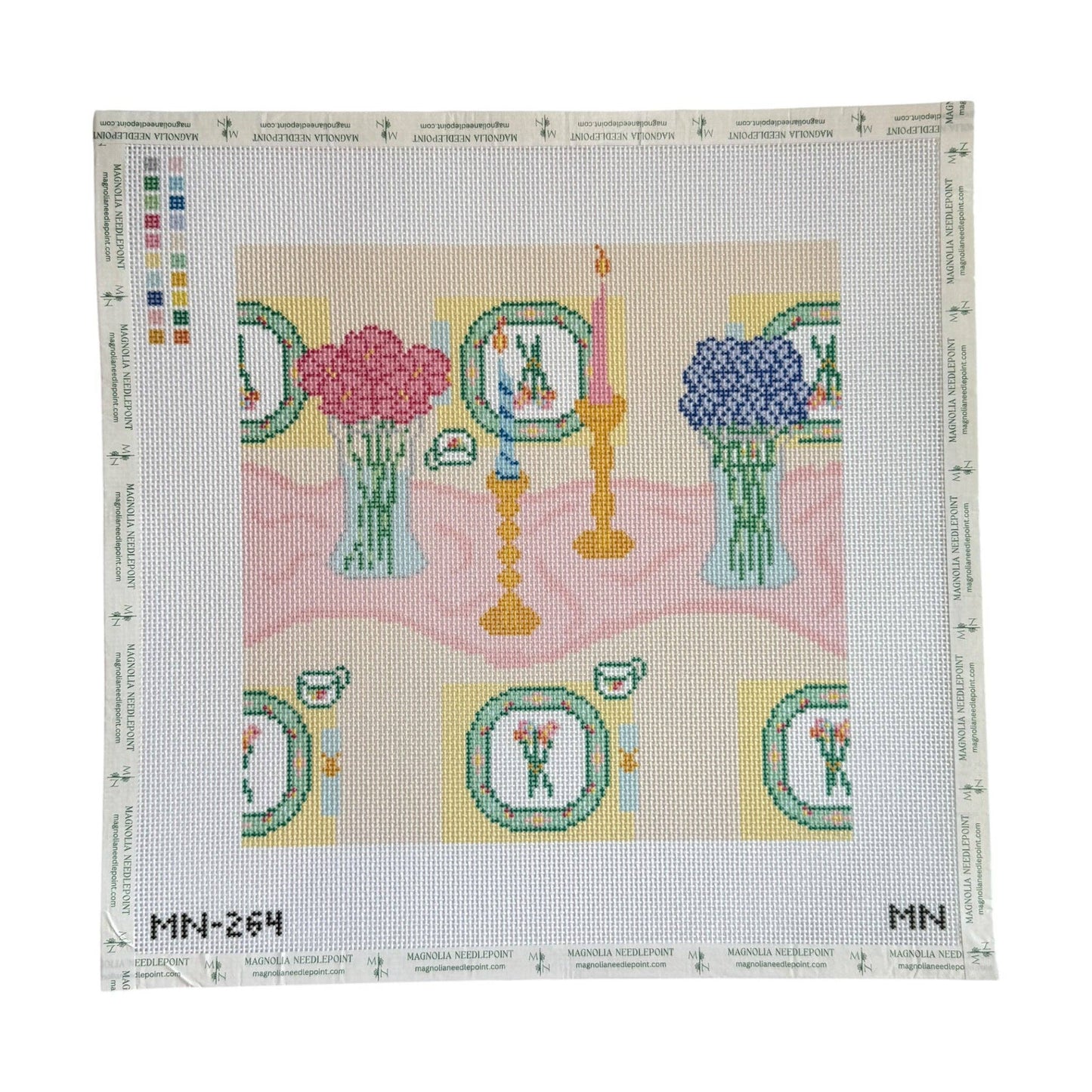Tea & Tapers Place Setting needlepoint canvas