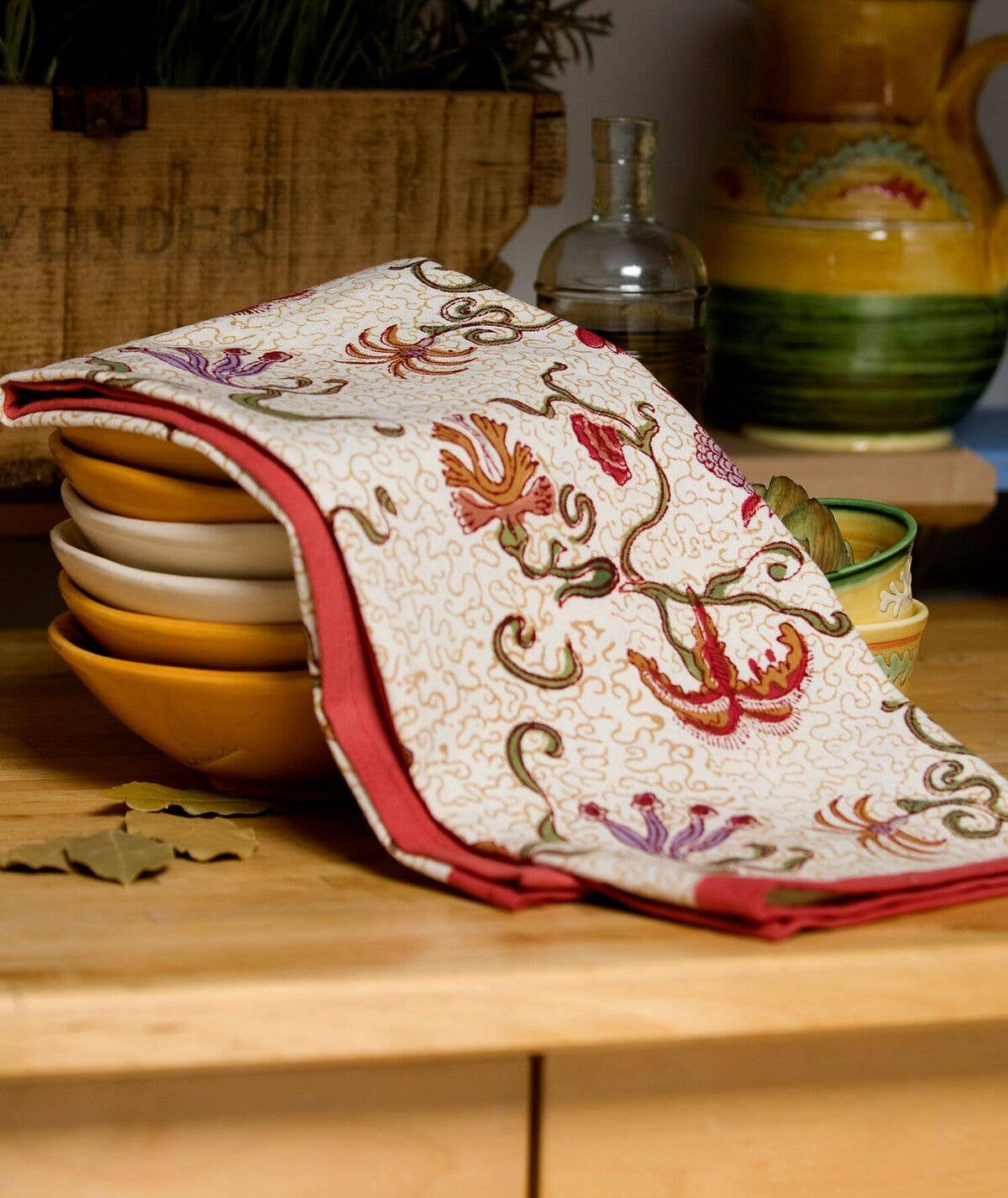 Fleurs des Indes Tea Towel
