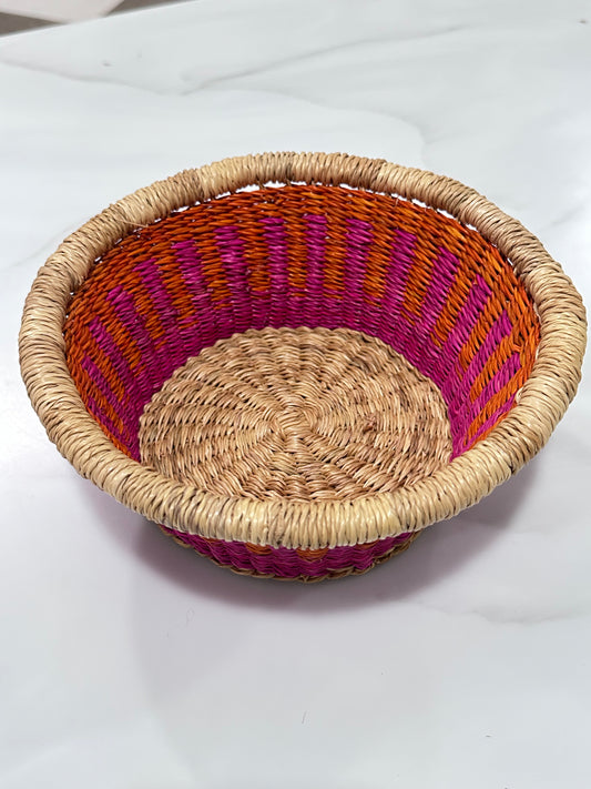 Pink/Orange Stripe Basket