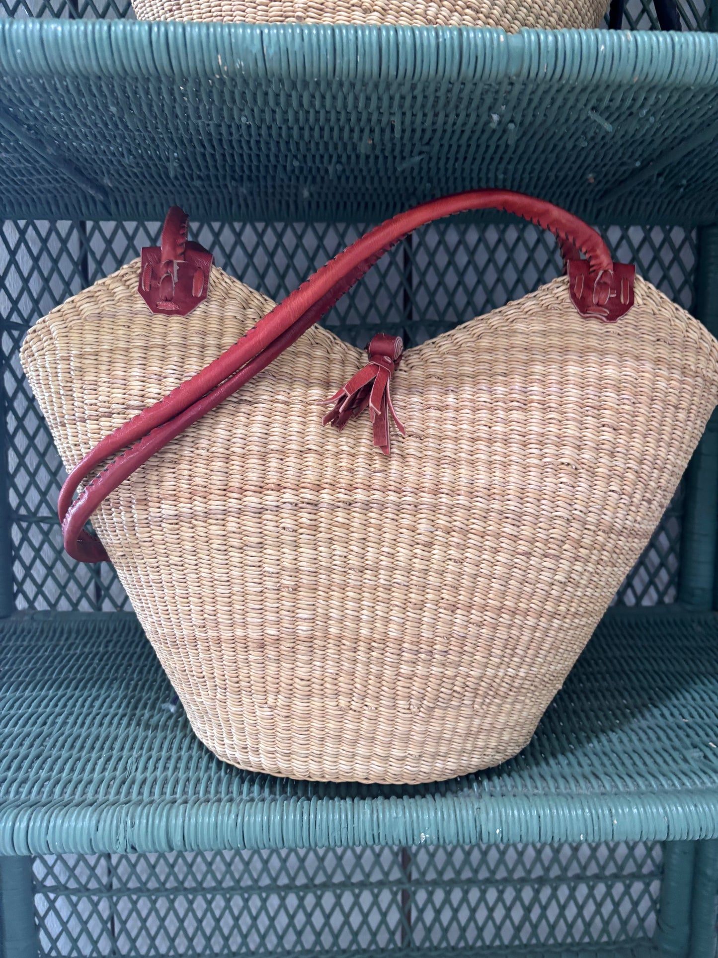 Handbag - Braided Handles Brown