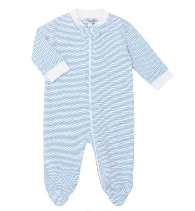 Blue Bubble Zipper Footie