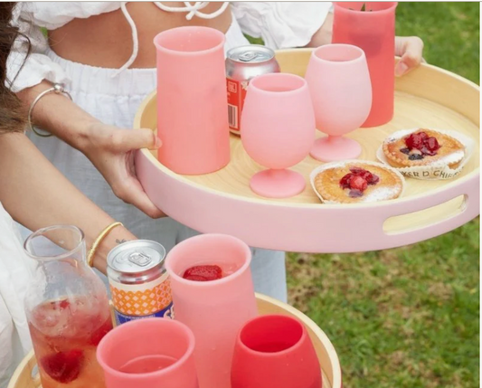 Blush bamboo tray