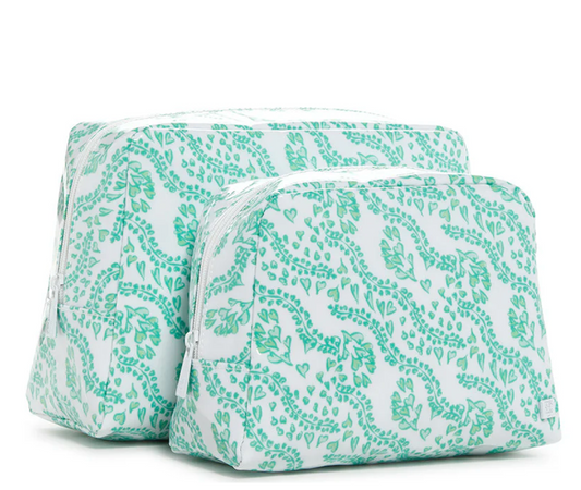 Medium Kelly Green Heart Gloss Wash Bag