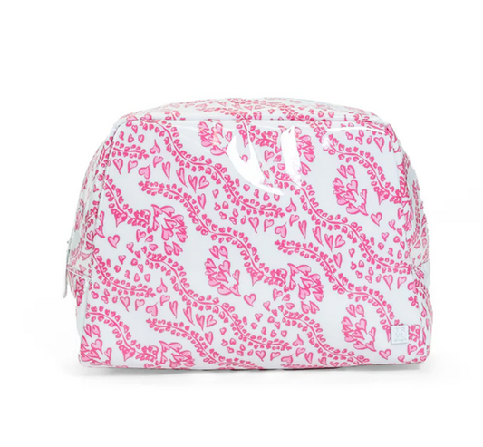 Medium Pink Heart Gloss Wash Bag