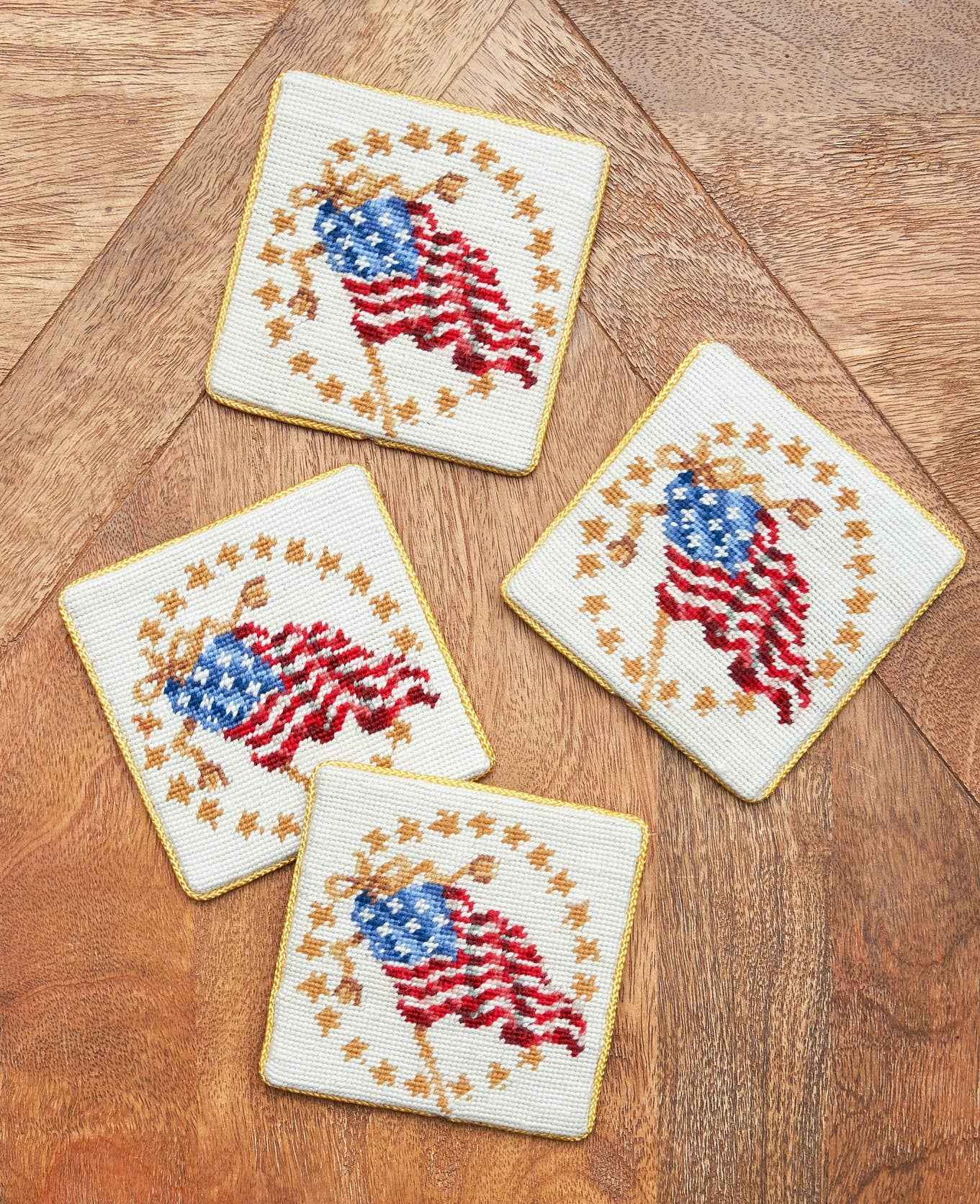 Patriotic Old Glory 4th Of July Coaster Set 4