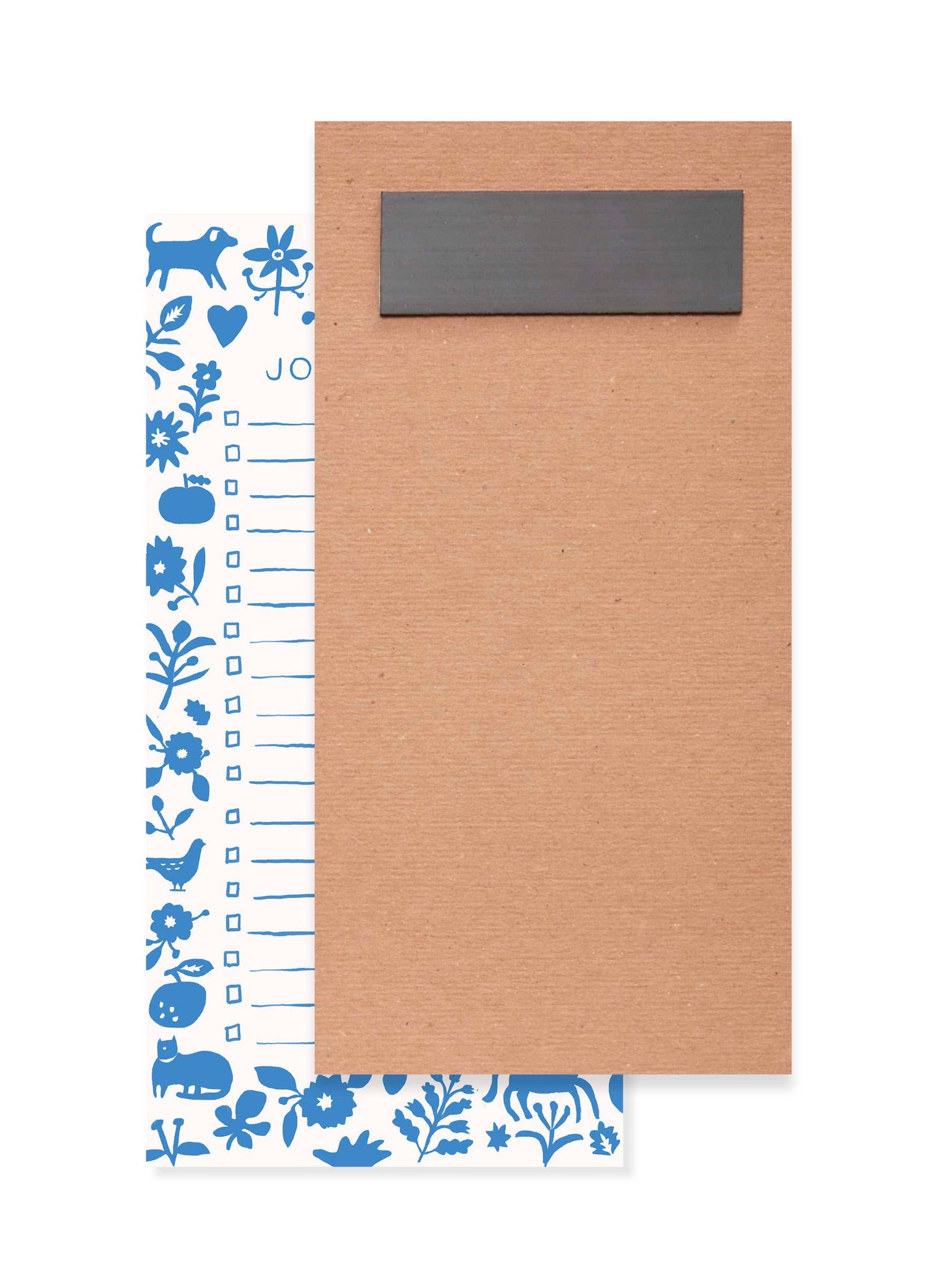 Blue Folk Notepad – Blue To-Do List Pad | Magnetic List Pad