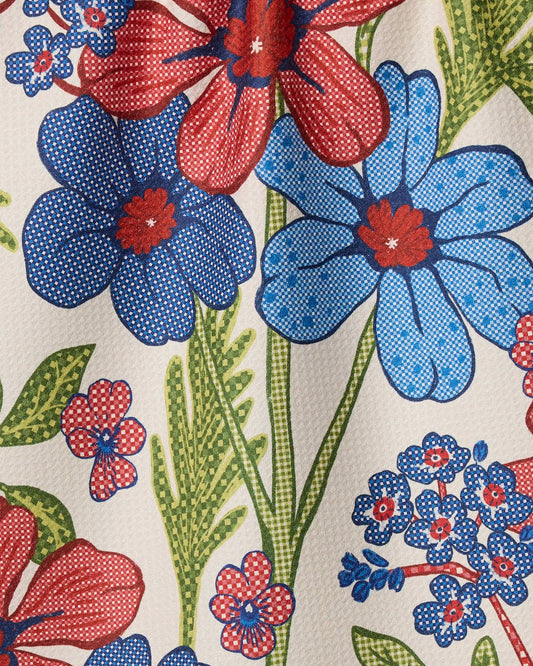 Geometry - Plaid Floral Tea Towel