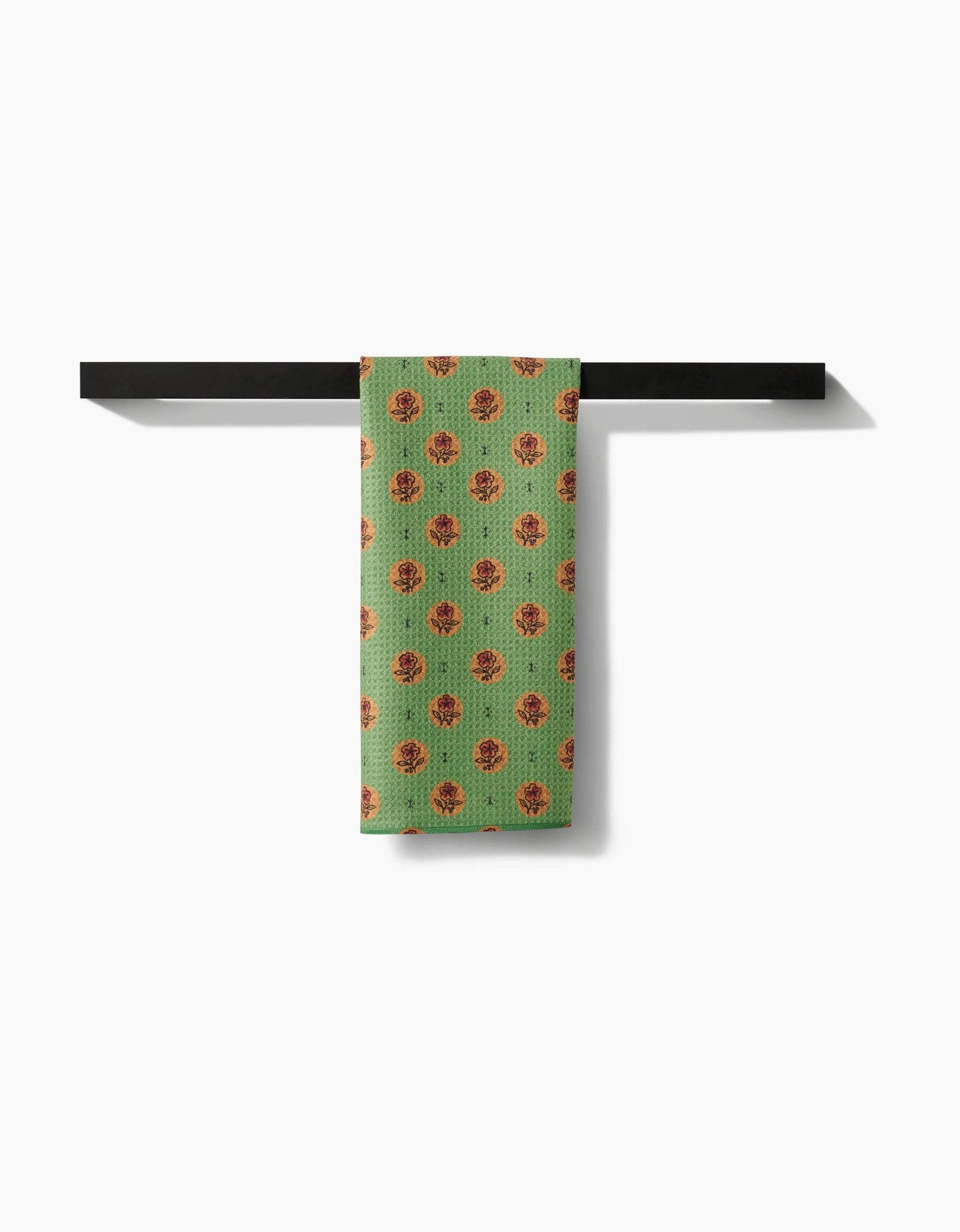 Geometry - Artisanal Floral Green Tea Towel