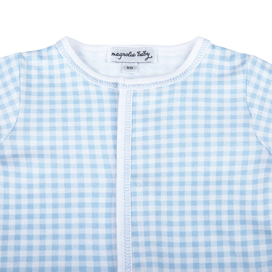 Mini Checks Footie - Blue