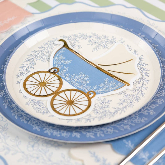 Floral Elegance Blue Dinner Plate