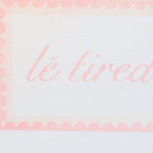 Le Tired Hand Painted Needlepoint Canvas