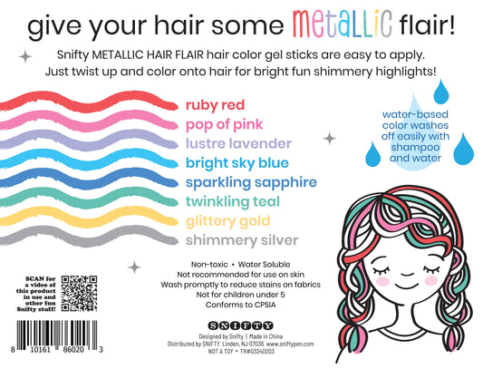 Hair Flair Metallic Shimmery Hair Color Gel Sticks