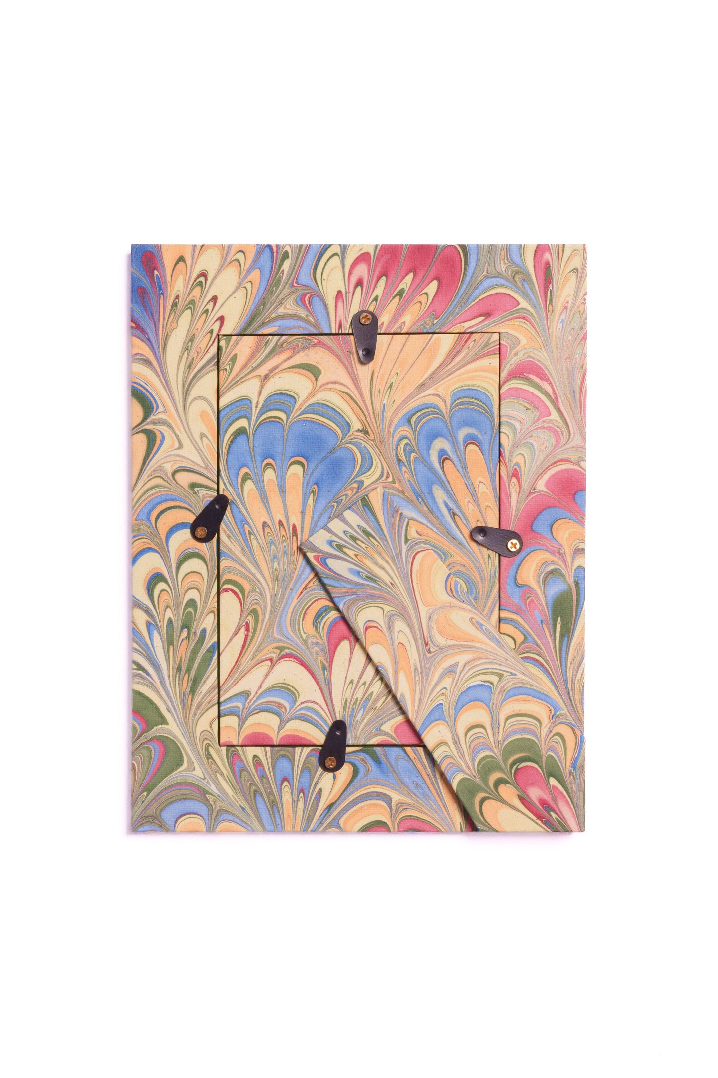 Hand-Marbled Picture Frame in Multicolor