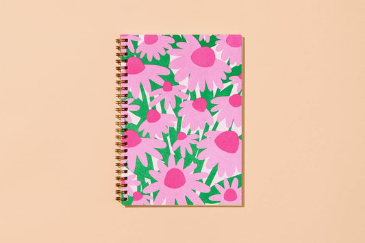 Coneflower Wildflower Letterpress Spiral Notebook