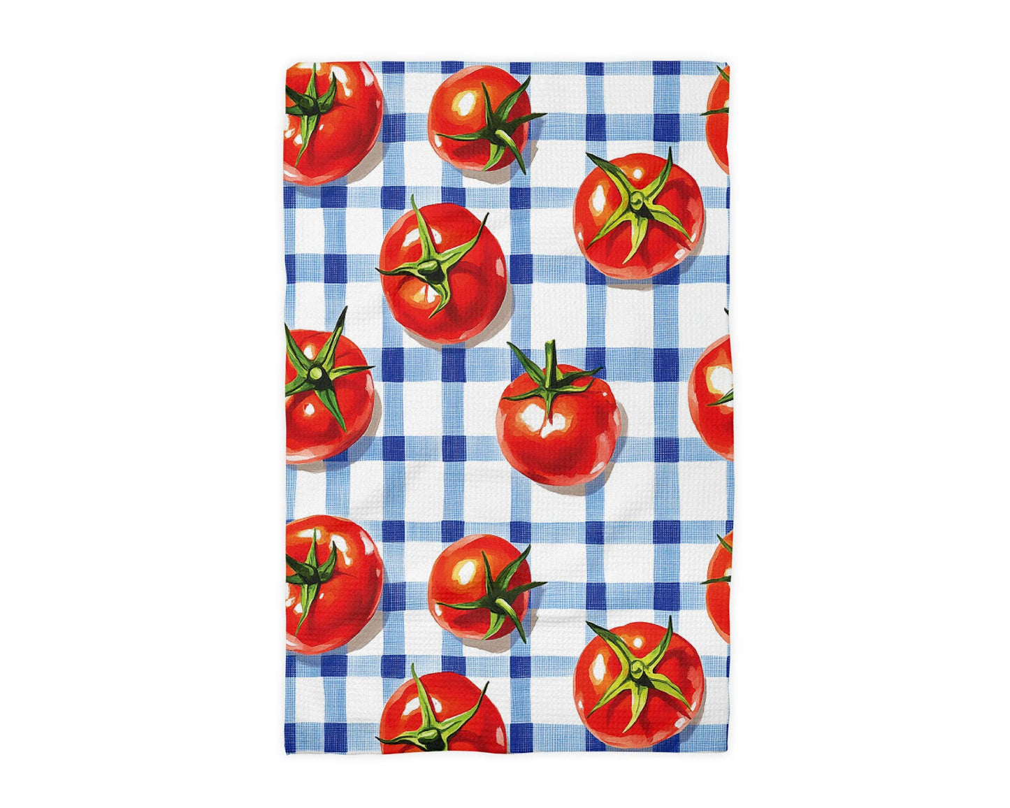 Tomato Garden Kitchen Towel Vegetable Summer Plaid Farmhouse