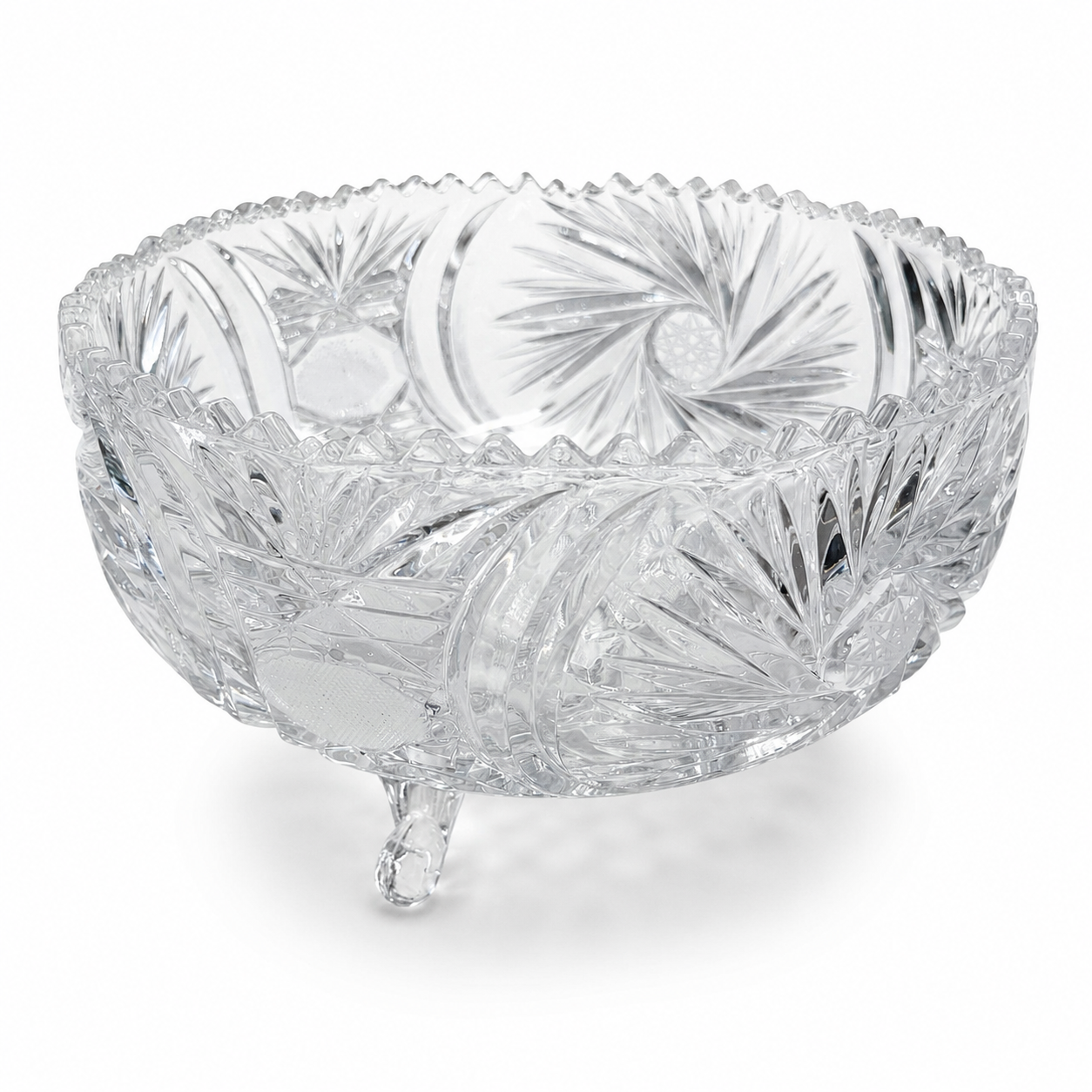 Vintage Footed Cut-Crystal Bowl