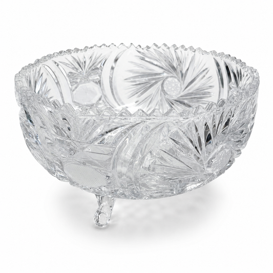 Vintage Footed Cut-Crystal Bowl