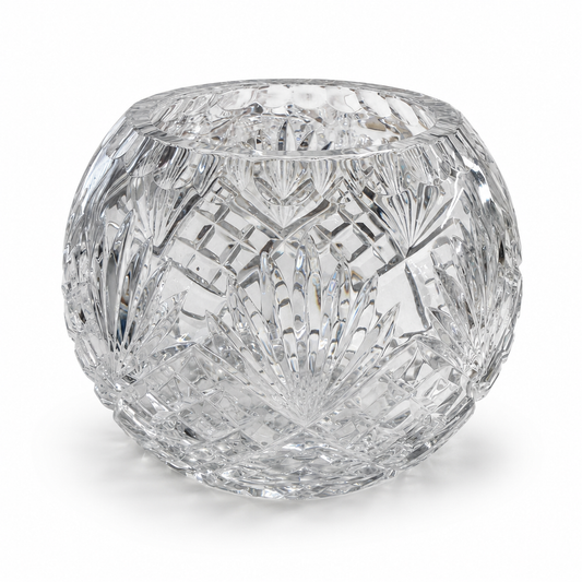 Vintage Large Cut-Crystal Rose Bowl