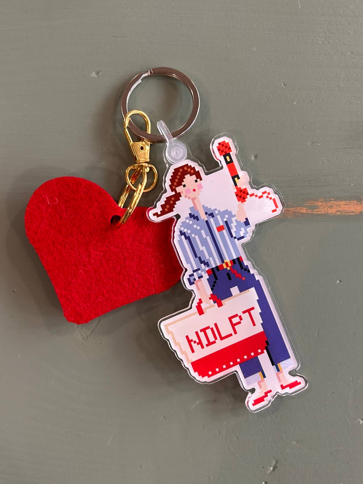 Needlepoint Girl Keychain/Bag Charm