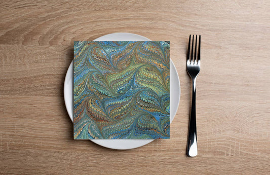 Marble Wallpaper Water Cocktail Napkin