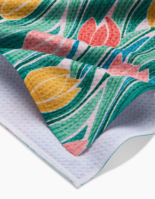 Geometry - Tranquil Tulips Tea Towel