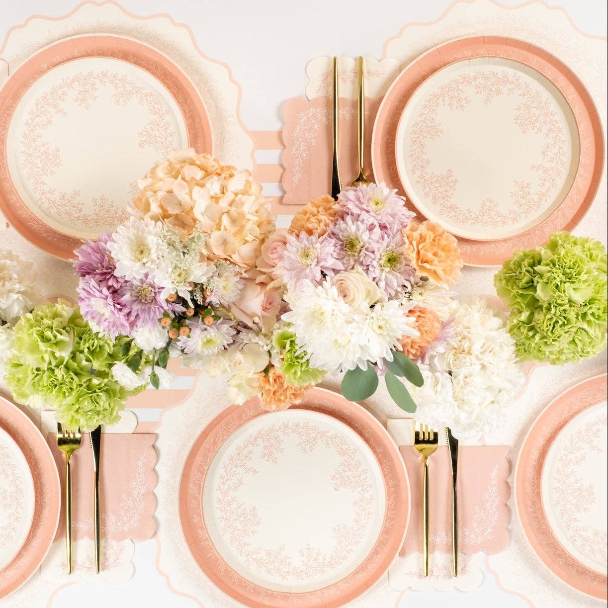 Floral Elegance Pink Dessert Plates